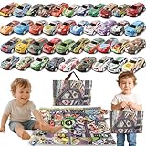 Varrotoy Auto Spielzeug Set, 40 Stück Spielzeugautos mit Spielmatte, Kleine Mini Autos für Kinder Jungen Mädchen ab 3 4 5 Jahre, Geschenk Spielzeugauto ab 2 Jahre