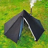 1 Personen Ultraleicht Hot Tent Mit Stove Jack Tipi Zelt Outdoor Camping Firstzelte für Zeltofen Holzofen 4 Jahreszeiten Die Jagd Trekking Pyramidenzelt (Schwarz)