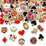 ParPix 100 Stück Casino Deko Konfetti, Groß 5,3cm Casino Poker Streudeko, Las Vegas Deko Confetti, Poker Tischdeko, Casino Thema Party Konfetti, Poker Dekoration Streudeko, Las Vegas Spiel Confetti