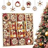 Meleager Strohsterne Weihnachtsbaumschmuck, 48-teiliges Stroh Christbaumschmuck, Weihnachtsanhänger Stroh, Natürlicher Christbaum-Behang, Strohanhänger Weihnachten, Deko Stroh Weihnachten.