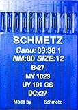 SCHMETZ 10 Rundkolben Nähmaschinen Nadeln System B-27 Industrie St. 80