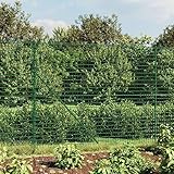 Festnight Maschendrahtzaun Komplett Set mit Bodenhülsen 1.6 x 25 m Gartenzaun-Set Grün Komplettset Drahtzaun Gehege Kaninchendraht Maschendraht Zaun