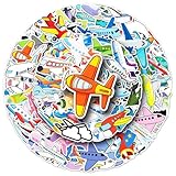 Affoto Flugzeuge Aufkleber für Laptop(50PCS),Geschenk für Kinder Jugendliche Erwachsene Jungen,Plane Wasserdicht Vinyl Aufkleber Stickers für Auto,Motorräder Fahrrad Gepäck Skateboard Scrapbook