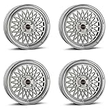4x Borbet Felgen B 7.0x17 ET25 4x100 silver rim polished kompatibel mit VW Corrado Cross Golf Jetta Passat Scirocco UP Vento