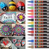 DealKits 16 Farben Wasserfeste Stifte, Permanent Marker Paint Pen Schnelltrocknend für Stein Schwarzes Papier Glas Kunststoff Keramik Metall Holz DIY Fotoalbum Gästebuch