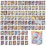 Zenithle Packung Mit 100 Pcs Cartoon Karten Silber Gold Seltene Karten Set,Sammelkartenspiel Keine Duplikate Karikaturen Comics Sammelkarten Einschließlich Verschiedener Seltener Folienkarte