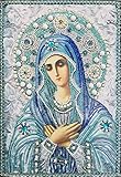 DIY Religion Diamond Painting Kit für Erwachsene, Jungfrau Maria 5D Kunst Dot Diamond Painting, Mutter Maria Kristall Strass Bilder für Home Wall Decor, 30,5 x 40,6 cm, aktualisierte Version mit