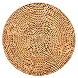 NISHZHU Hand Gewebte Rattan Tisch Sets, Runde Wicker Tisch Sets, NatüRlich Gewebte Tisch Sets für Den Essen Tisch, BestäNdige Matten