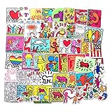 QIROG Keith Haring Street Graffiti Personalisiertes Notebook Koffer Gitarre Skateboard Aufkleber Wasserdicht