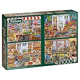 Jumbo Spiele Falcon Puzzle 4x 1000 Teile - Your Favorite Shops – ab 12 Jahren – Retro Puzzle