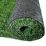 Restseller24 Rasenteppich Kunstrasen 1x2 m (10 mm) Garten Balkon Terasse grün