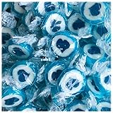 Herzbonbons zu Hochzeit Taufe Kommunion 500g Großpackung - handgewickelte Rocks-Bonbons mit Herz - Tischdeko, Nascherei, Gastgeschenke zur Hochzeit, Deko, Süßigkeiten - in Blau