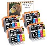D&C 20x Druckerpatronen geeignet für Canon PGI-520 CLI-521 Pixma IP3600 Series IP4600 Series IP4600X IP4700 MP540 MP550 MP560 MP620 Series MP630 MP640 Series MP640R MP980 MP990 MX860 MX870 Series
