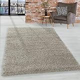 HomebyHome Shaggy Teppich Läufer Flur 80 x 150 cm - Shaggy Teppich Hochflor Natur Extra Weich und Flauschig - Bettvorleger Teppiche für Schlafzimmer - Waschbarer Küchenläufer - Carpet, Halı, Kilim