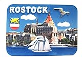 Rostock Relief 3D Optik unebener Magnet Germany Souvenir 9 cm