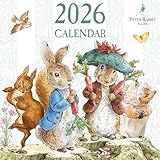 Peter Rabbit Wandkalender 2026, quadratisch, Monatsplaner mit Beatrix Potter-Illustrationen, klassischer Charakter-Kalender für Zuhause oder Büro