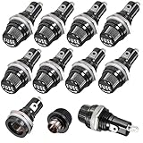 Gebildet 10Stück 5 x 20mm Sicherungshalter AC 10A 250V Schwarzer Schraubkappen-Sicherungshalter, Tafelmontierter Schraubkappen-Sicherungshalter