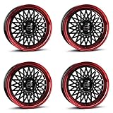 4x Borbet Felgen B 7.0x17 ET38 4x100 black rim red kompatibel mit Renault Captur Clio Grand Kangoo Modus Mégane Scénic Twingo Zoe