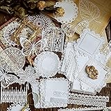 Scrapbooking Spitze Papier 40 Stücke Dekoratives Spitzenpapier Hohle Spitze Spitzenmuster für Scrapbooking, Tagebuch, Planer, Album, Tagebuch, Notizbuch, DIY-Dekoration (Weiß)