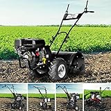 BRAST Motorhacke Gartenfräse Benzin | 1,9kW(2,6PS)-5,15kW(7PS) | 25-85cm Arbeitsbreite | 6 Modelle | Stahlrahmen Transportrad & kabellos | für kleine bis sehr große Grundstücke | BRB-AF-7000