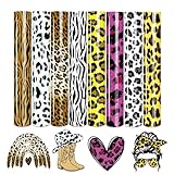 Tintnut Leopard Plotterfolie Textil,flexfolie plotter textil,8Pack 30cmx25cm Perfekt für Cricut, Plotter und Transferpressen