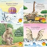Maxi-Pixi-4er-Set 55: Tiergeschichten von Hans de Beer (4x1 Exemplar) (55): Kleiner Eisbär hilf mir fliegen! Kleiner Braunbär wovon träumst du? Olli, der kleine Elefant. Leonardos großer Traum