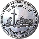 Metall-Brosche "Fallen Lost Biker" (22 mm) AWOL Motorbike In Memory