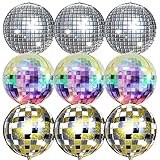 vamei 22 Inches Disco Party Deko Disco Luftballons Geburtstag Helium Luftballons Gold Silber Folienballon Luftballons Metallic Geburtstagsdeko 70er 80er Jahre Deko für Frauen Mann (A)