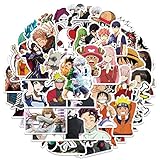 LYLSDSB 50 StüCk Anime Aufkleber Wasserdicht Vinyl Graffiti Stickers für Laptop Skateboard Auto Motorrad Gitarre Gepäck Wasserflasche Telefon, Cartoon Mix Anime Aufkleber für Teens Kinder Erwachsene