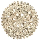 Rattan-Untersetzer,Platzset aus Seegras 30cm Rund Geflochten Tischsets Stroh Tischset Hochwertige Handgefertigte Platzdeckchen Tassenmatten Tischuntersetzer für Getränke, Teetassen Esstisch und Küche