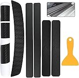 6 Stücke,Auto Einstiegsleisten Carbon Faser Aufkleber, Tür Schritt Platte Abdeckung,Universal Autotür Schutz, Einstiegsleisten Aufkleber Kantenschutz,Anti Scratch Abdeckung, Kohle.