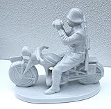 Porzellan Figur Porzellanfigur Weiß 2. wk. 3. Reich Militaria Landser Soldat Kradmelder selten A98