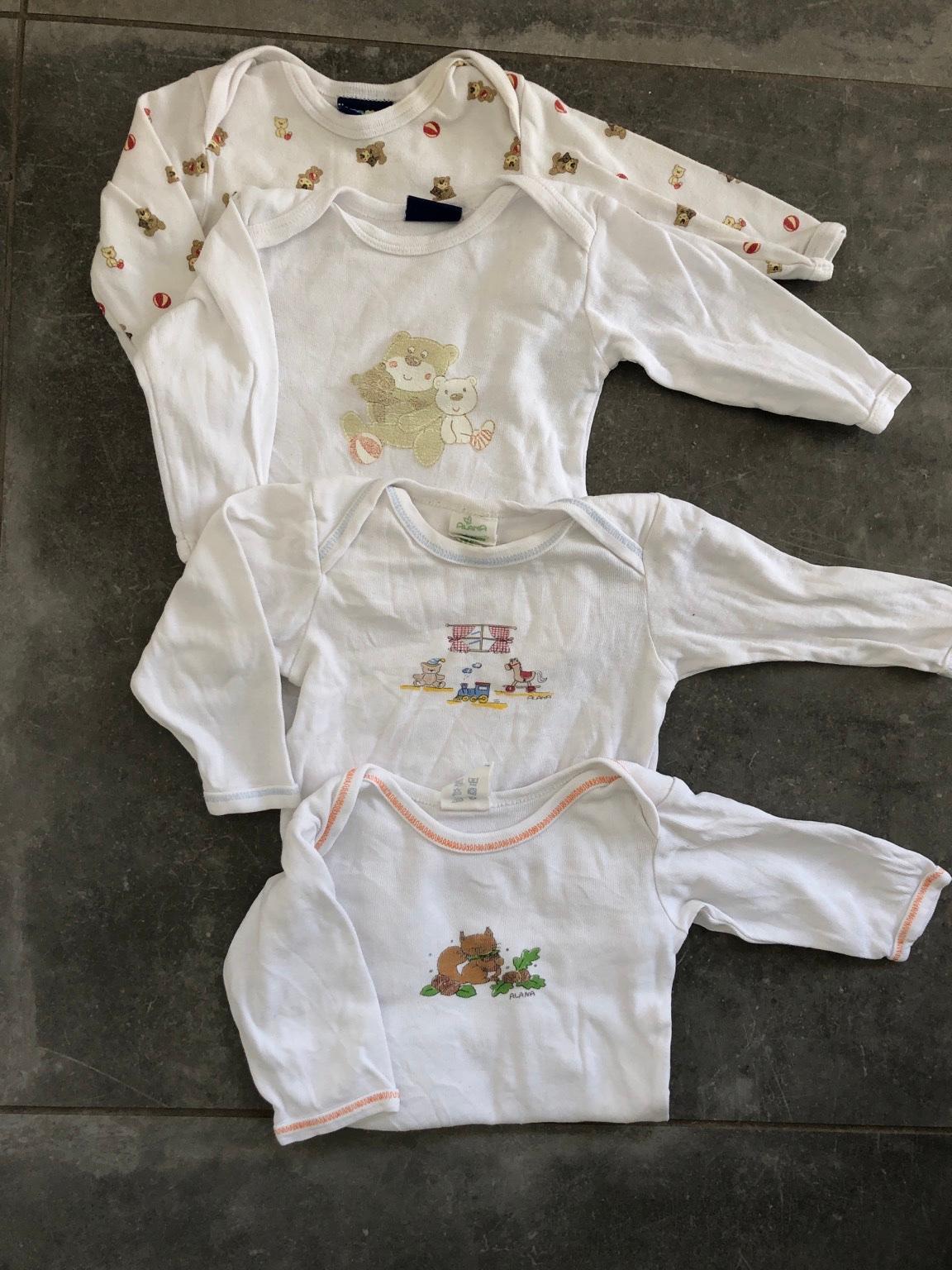 Weiße Baby Langarm Bodys Größe 62/68 #1