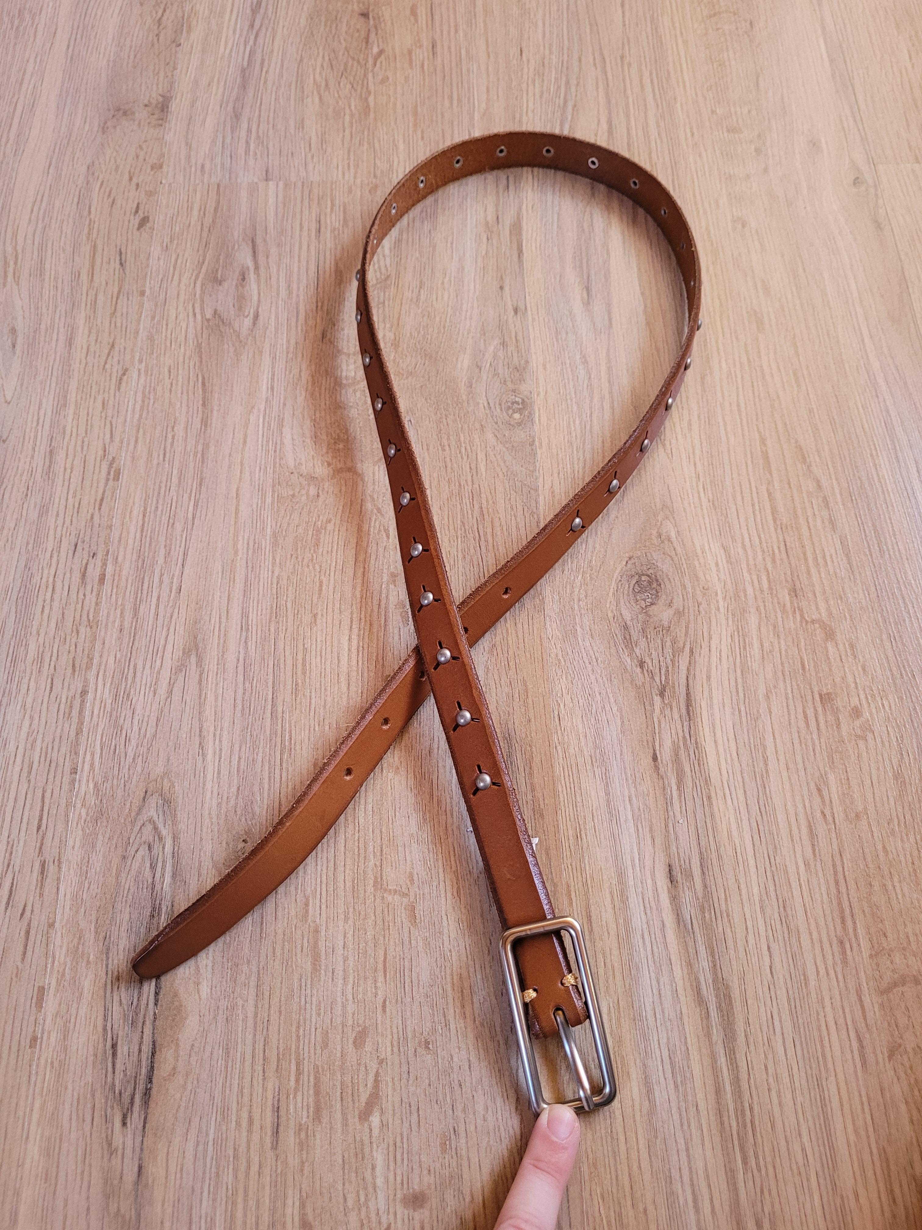 Gürtel braun Nieten Leder C&A 85cm #1